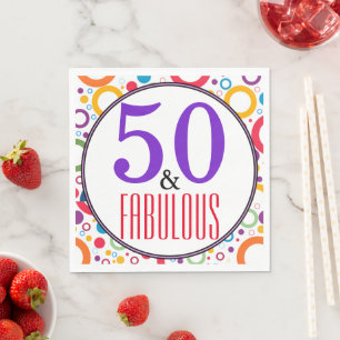 50 och fantastisk färgrik geometrisk typografi pappersservett