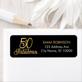 "50 och fantastisk" Femtioårsfest adress Returadress Etikett
