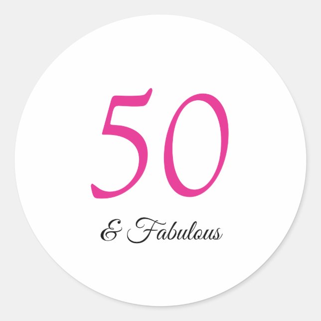 50 och fantastisk födelsedag runt klistermärke (Framsida)