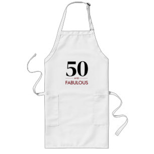 50 och fantastisk födelsedagsfest med körsbärsvin långt förkläde