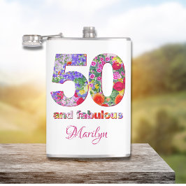 50 och fantastisk födelsedagsfest modern kolv fickplunta