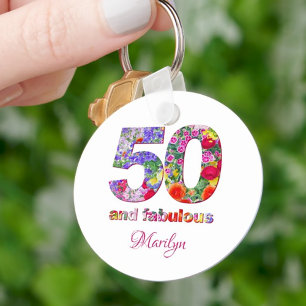 50 och fantastisk födelsedagsfest, modern nyckelke nyckelring