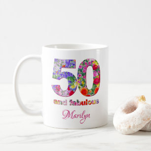50 och fantastisk födelsedagsfest, modernt kaffe m kaffemugg