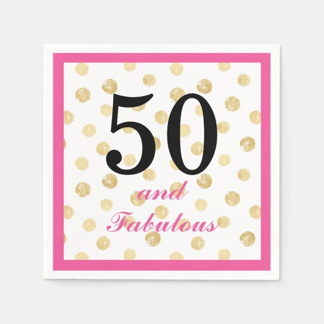 50 och fantastisk födelsedagsfest papper napkin pappersservett (Framsidan)