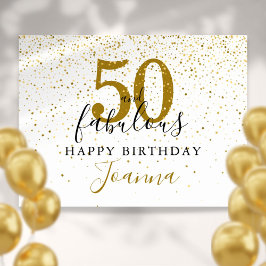 50 och fantastisk födelsedagsguld och svart skylt