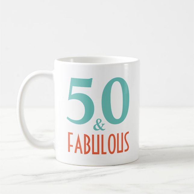 50 och fantastisk födelsedagspresent kaffemugg (Vänster)