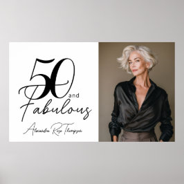 50 och fantastisk foto 50-års födelsedagsfest poster