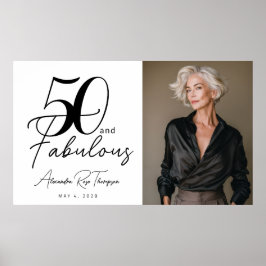 50 och fantastisk foto 50-års födelsedagsfest poster