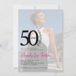 50 och fantastisk foto 50-årsfest inbjudningar