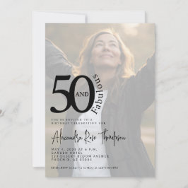 50 och fantastisk foto 50-årsfest inbjudningar