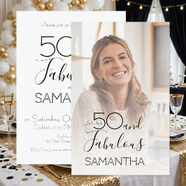 50 och fantastisk foto femtioårsfirande inbjudningar