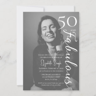 50 och fantastisk fotofödelsedagsfest inbjudan