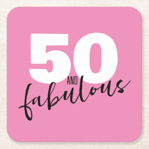 50 och fantastisk gåva 50:e Födelsedagsfestens ros Underlägg Papper Kvadrat