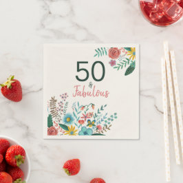 50 och fantastisk grön elegant blomster vattenfärg pappersservett