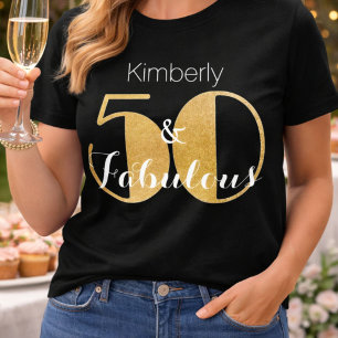 50 och fantastisk guld personlig födelsedagsfest t shirt