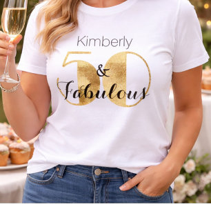 50 och fantastisk guld personlig födelsedagsfest t shirt