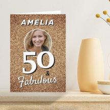 50 och fantastisk guldglitter Foto 50-årsdag