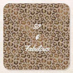 50 och fantastisk leopardtryck underlägg papper kvadrat