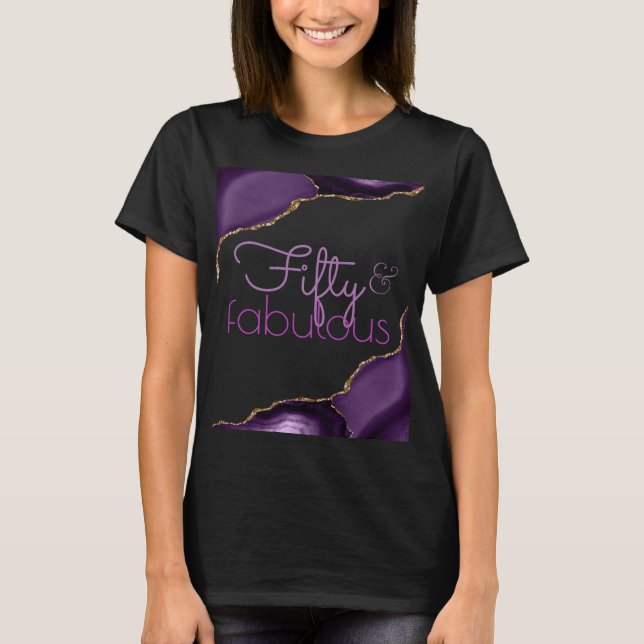 50 och fantastisk lila agat   t shirt (Framsida)