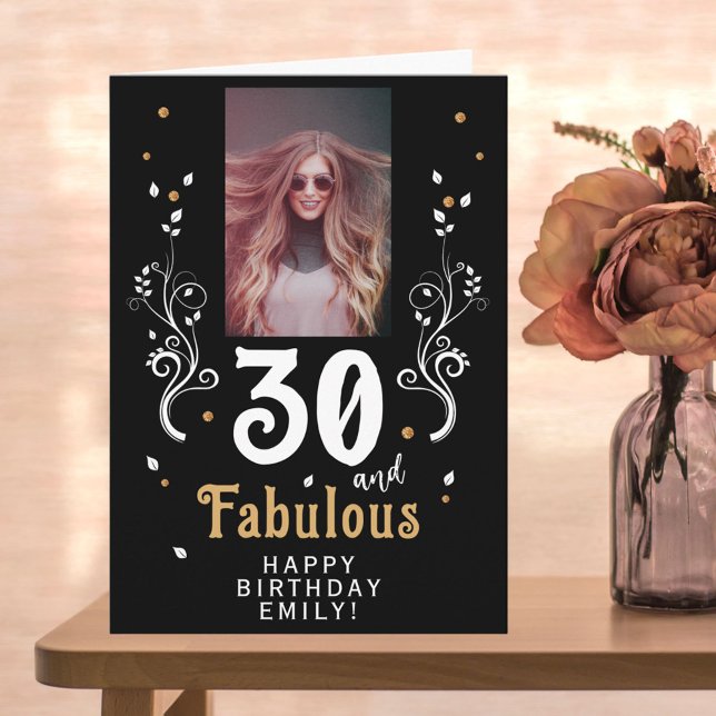 50 och fantastisk lövverk 50-års födelsedagsfoto  kort (Skapare uppladdad)