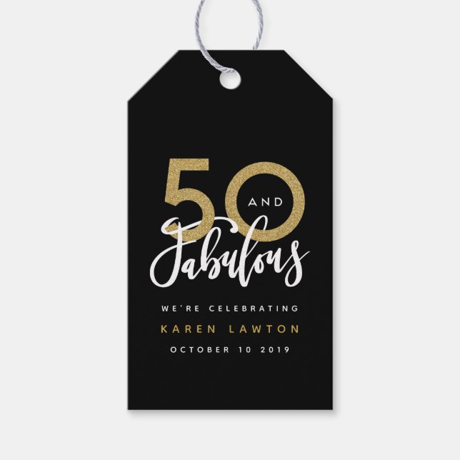 50 och fantastisk märkre presentetikett (Framsidan)