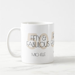 50 och fantastisk modern Beige femtio Födelsedagsf Kaffemugg
