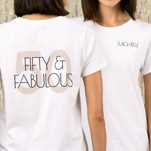 50 och fantastisk Modern Beige Femtioårsfirande T Shirt