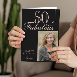 50 och fantastisk modern elegant födelsedagsfotoko kort