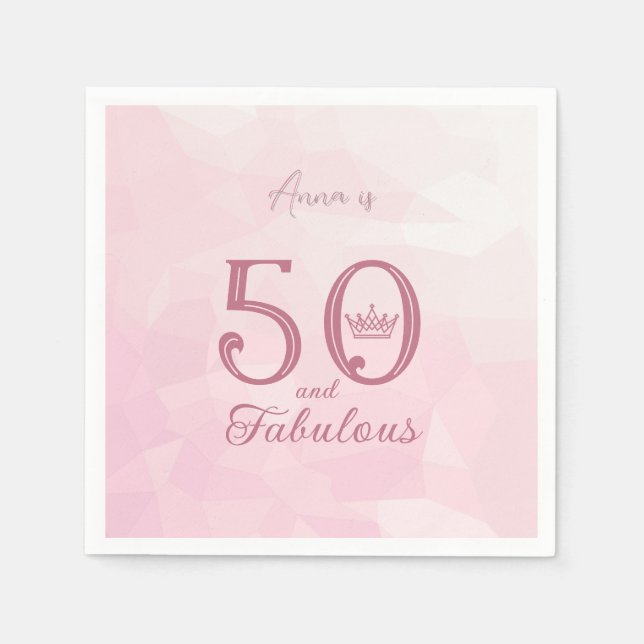 50 och fantastisk modern elegant roséguld klassike pappersservett (Framsidan)