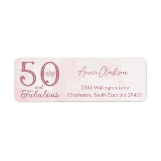 50 och fantastisk modern elegant roséguld returadress etikett