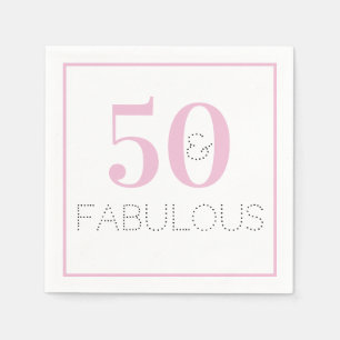 50 och fantastisk modern Rosa-Födelsedagsfest Pappersservett