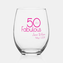 50 och fantastisk modern rosa vinglas