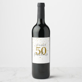 50 och fantastisk modern skrift guldstjärnor vinflaska etikett