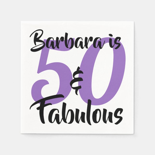 50 och fantastisk personlig födelsedagsfest pappersservett (Framsidan)