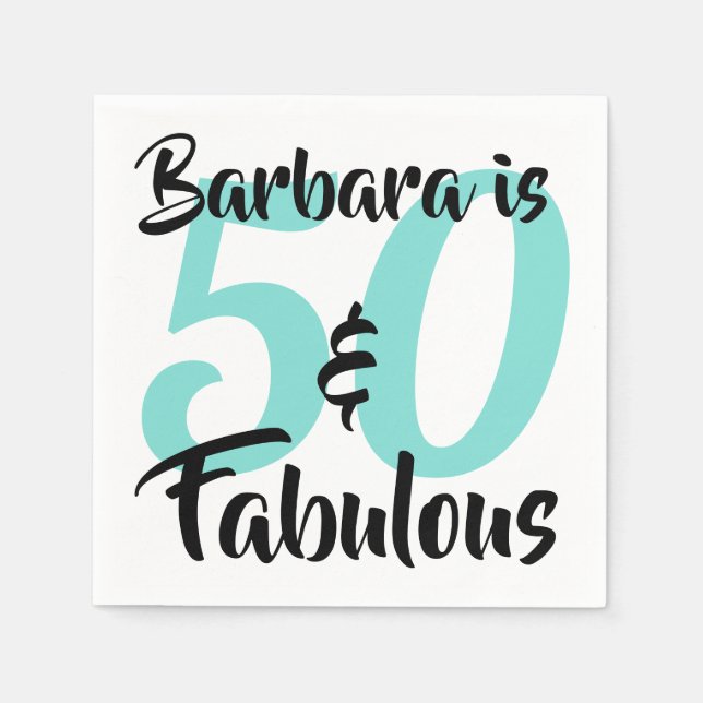 50 och fantastisk personlig födelsedagsfest pappersservett (Framsidan)