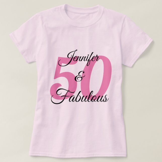 50 och fantastisk personlig födelsedagsfest t shirt (Design framsida)