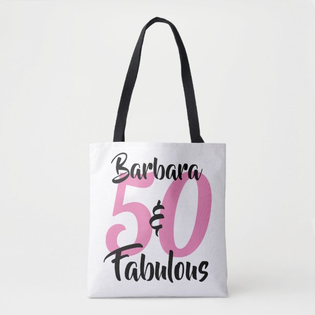 50 och fantastisk personlig födelsedagsfest tygkasse (Framsida)
