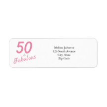 50 och fantastisk returadressetikett