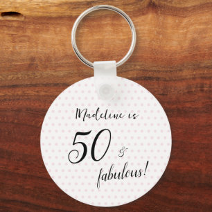 50 och fantastisk Rosa Black 50:e födelsedagen Nyckelring