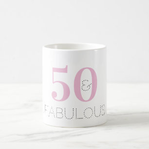 50 och fantastisk Rosa Black Typography Birthday M Kaffemugg
