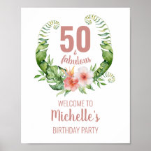 50 och fantastisk rosa elegant födelsedagsfest