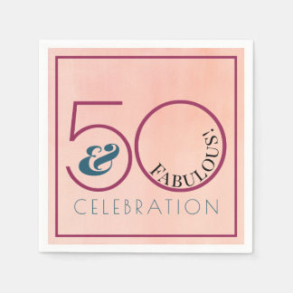 50 och fantastisk rosa femtioårsfirande pappersservett