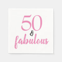 50 och fantastisk rosa och svart födelsedag