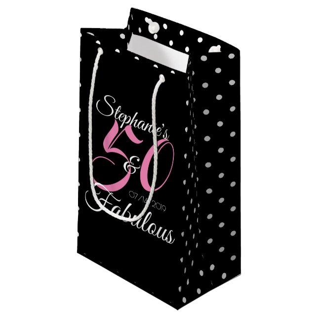 50 och fantastisk Rosa Personlig Födelsedagsfest (Framsidan Vinklad)
