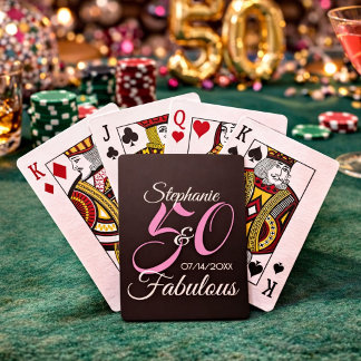 50 och fantastisk Rosa Personlig Födelsedagsfest Casinokort