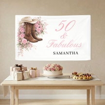 50 och fantastisk rosa västerländsk blommig 50-års