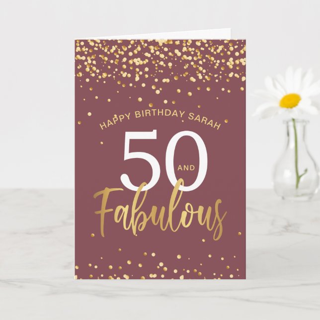 50 och fantastisk stilfull födelsedag kort (Liten växt)