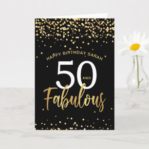 50 och fantastisk stilfull guldfödd med svart föde kort
