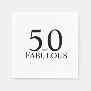 50 och fantastisk svart födelsedagsfest pappersservett