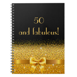 50 och fantastisk svart guestbook guld anteckningsbok med spiral